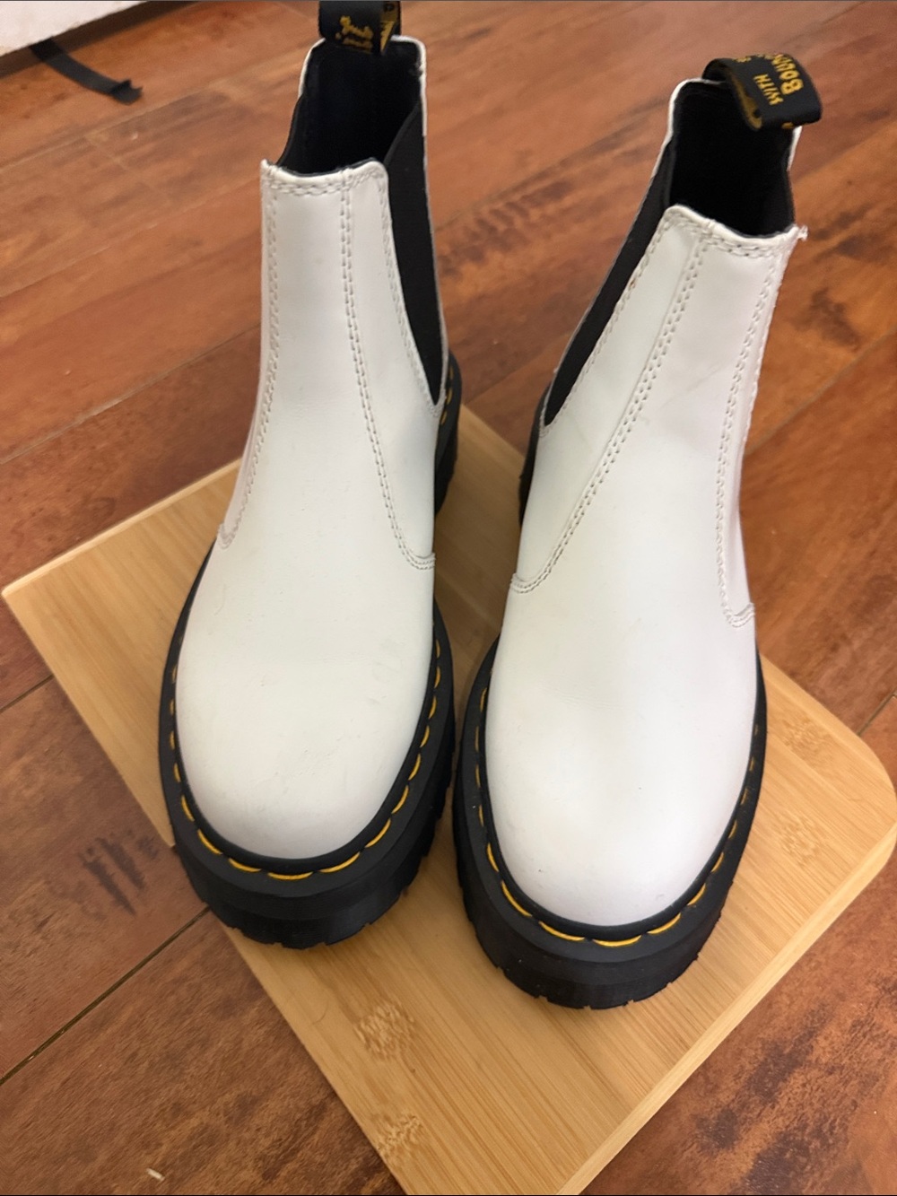 Chelsea Lug Boot - White Leather